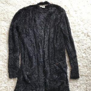 Black fuzzy cardigan
